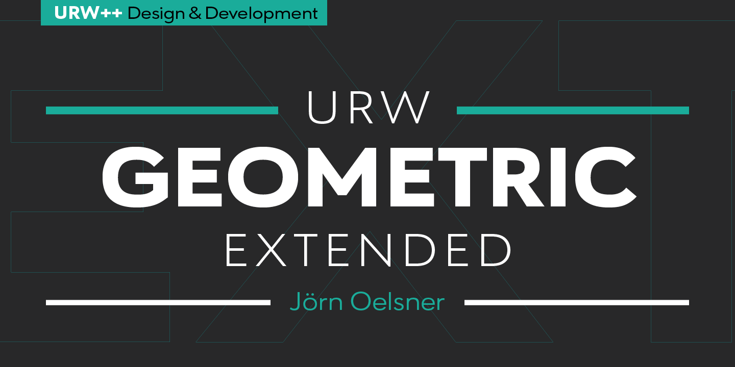 Beispiel einer URW Geometric Extended Extra Light Oblique-Schriftart
